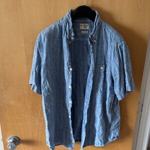 Men's Blue Linen Shirt